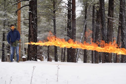 Man using Pulsefire LRT in snowy forest