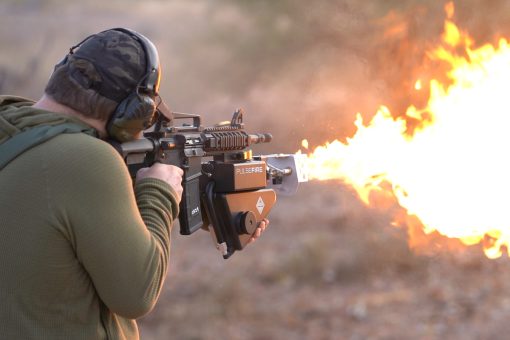 Man using AR15 with Pulsefire UBF